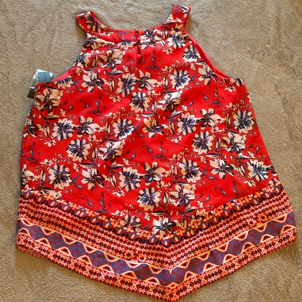 NWT Alyx Sleeveless Floral Red Purple Top Women’s Size XL - Picture 6 of 8